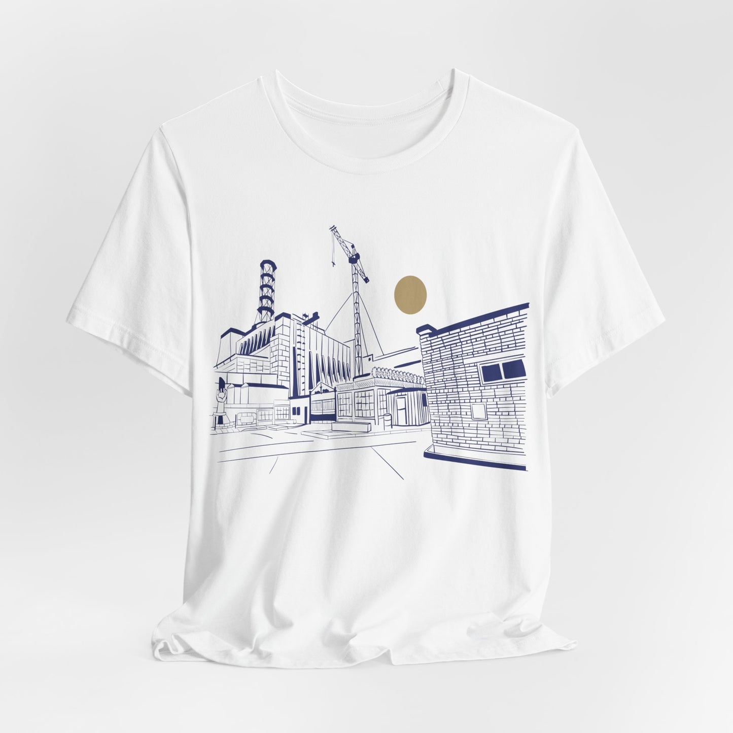 Architectural Sketch Tee — Minimal Cityscape Line Art T-Shirt