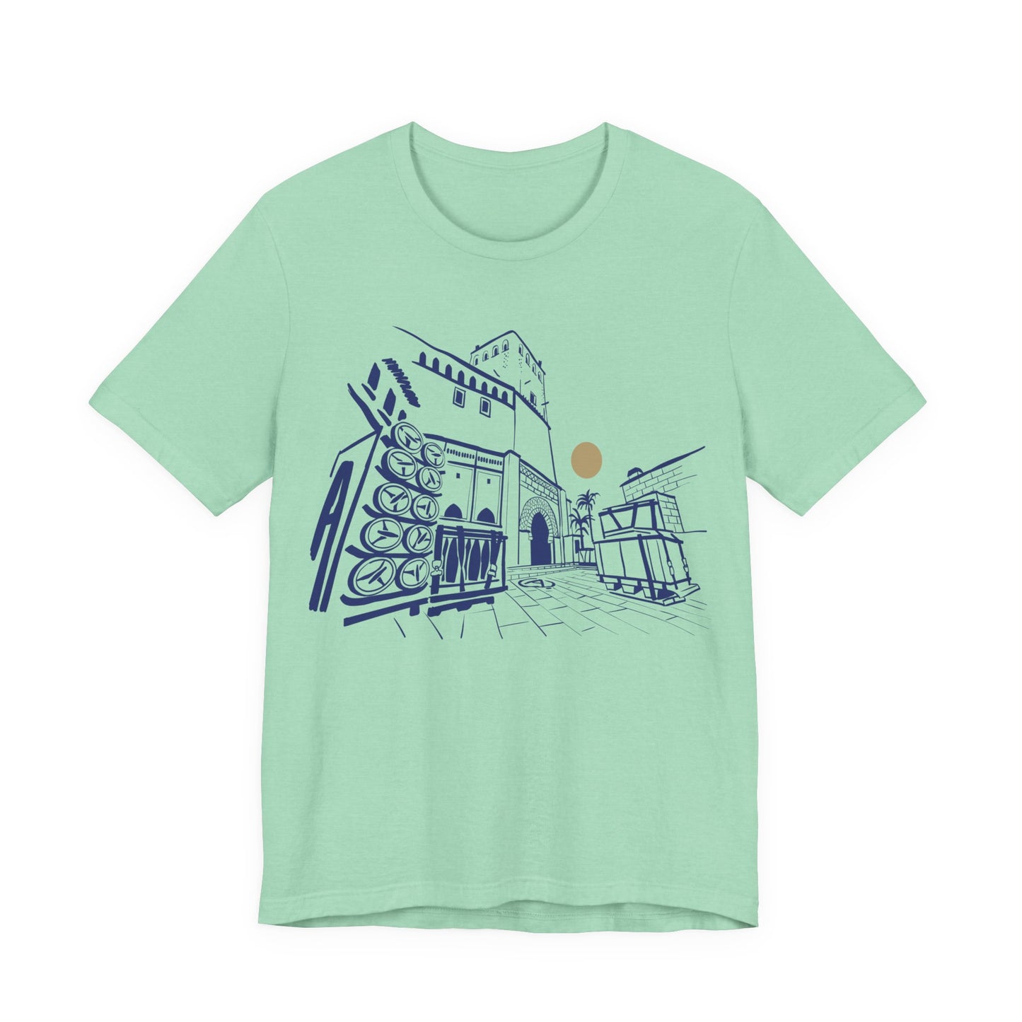 Sketch Cityscape Tee — Minimalist Architectural Line Art T‑Shirt