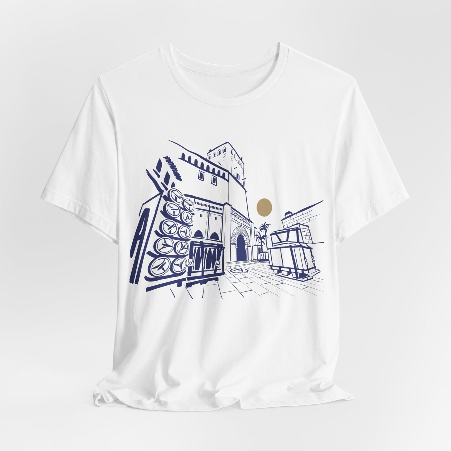 Sketch Cityscape Tee — Minimalist Architectural Line Art T‑Shirt
