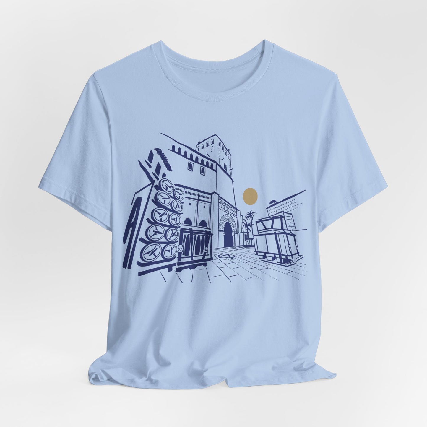 Sketch Cityscape Tee — Minimalist Architectural Line Art T‑Shirt