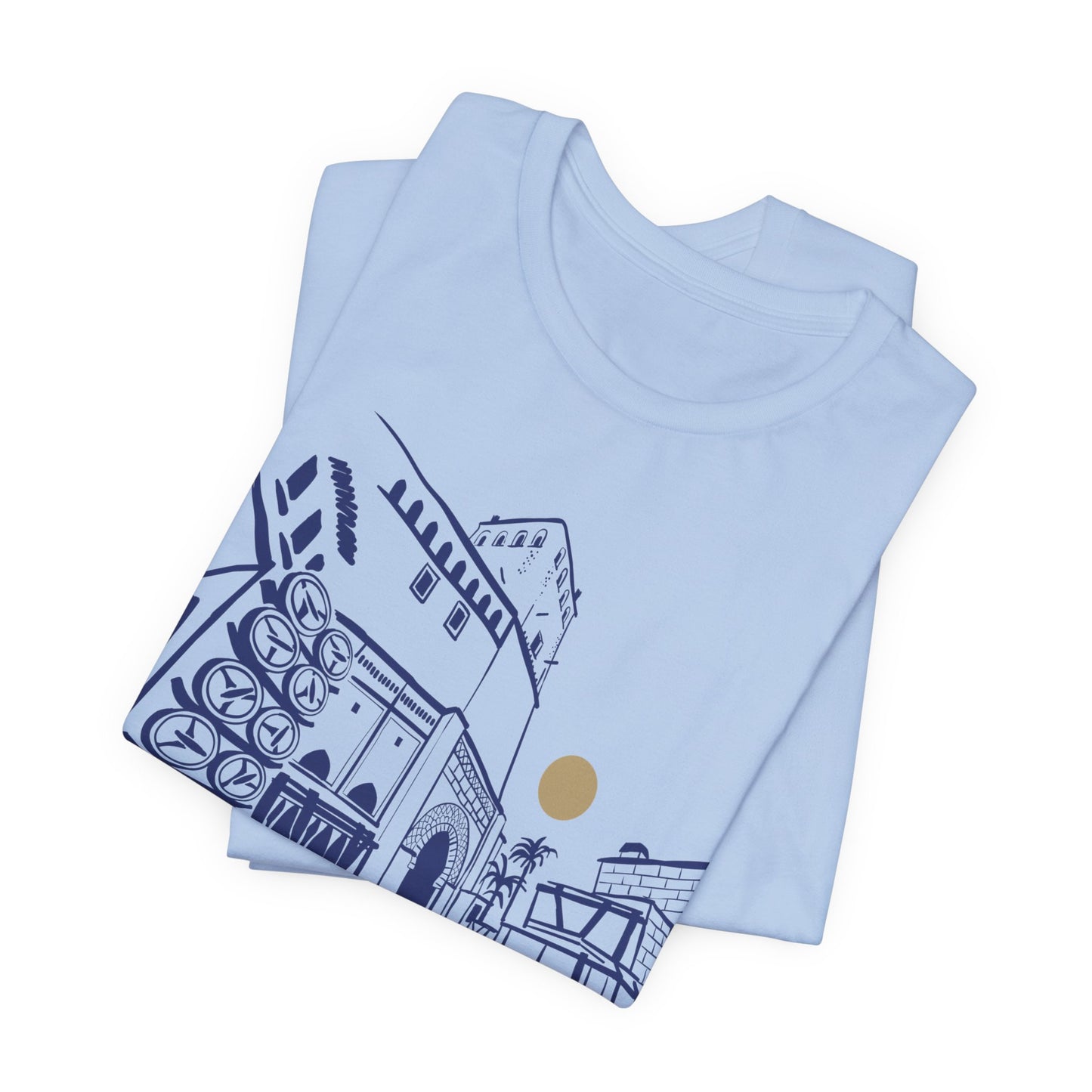 Sketch Cityscape Tee — Minimalist Architectural Line Art T‑Shirt