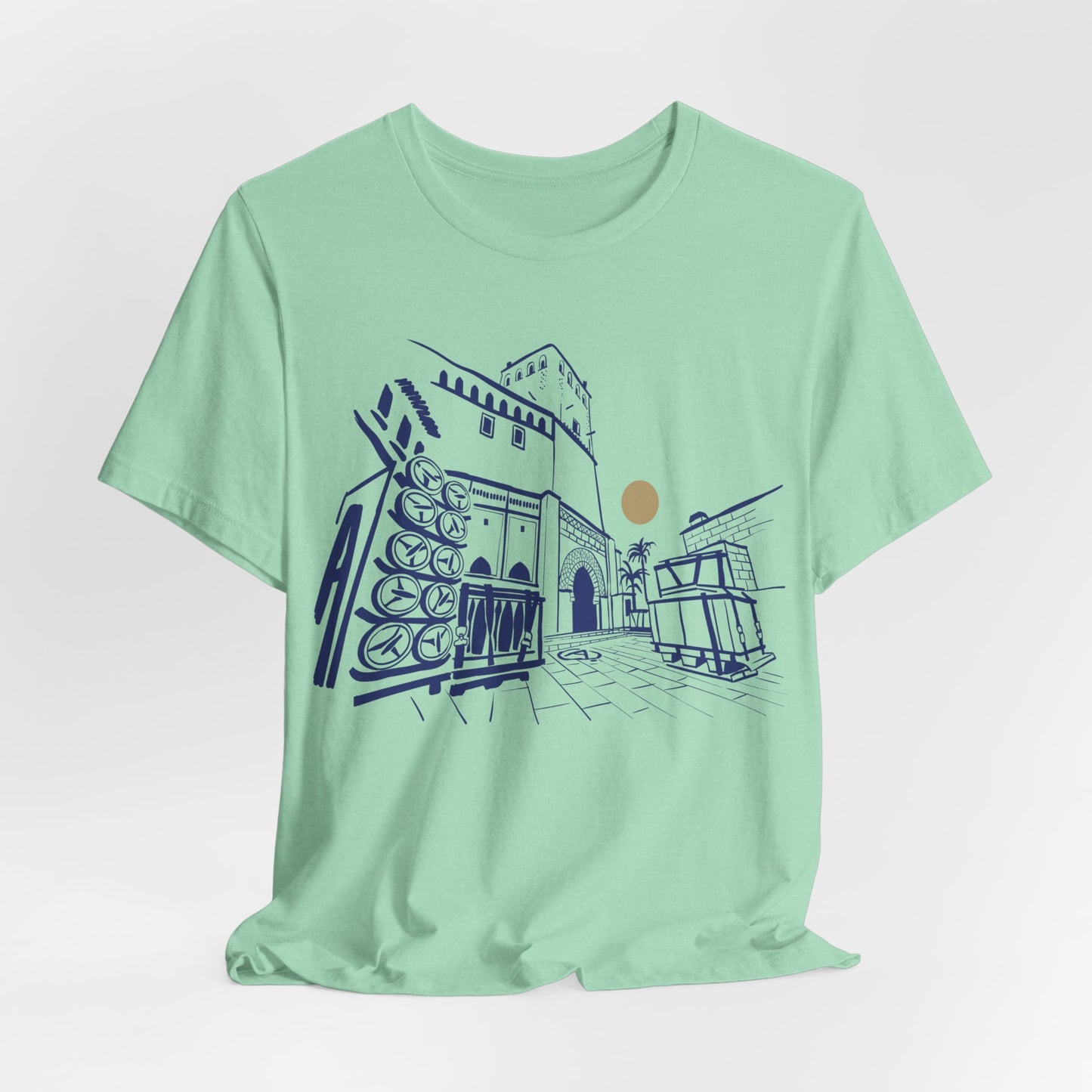 Sketch Cityscape Tee — Minimalist Architectural Line Art T‑Shirt