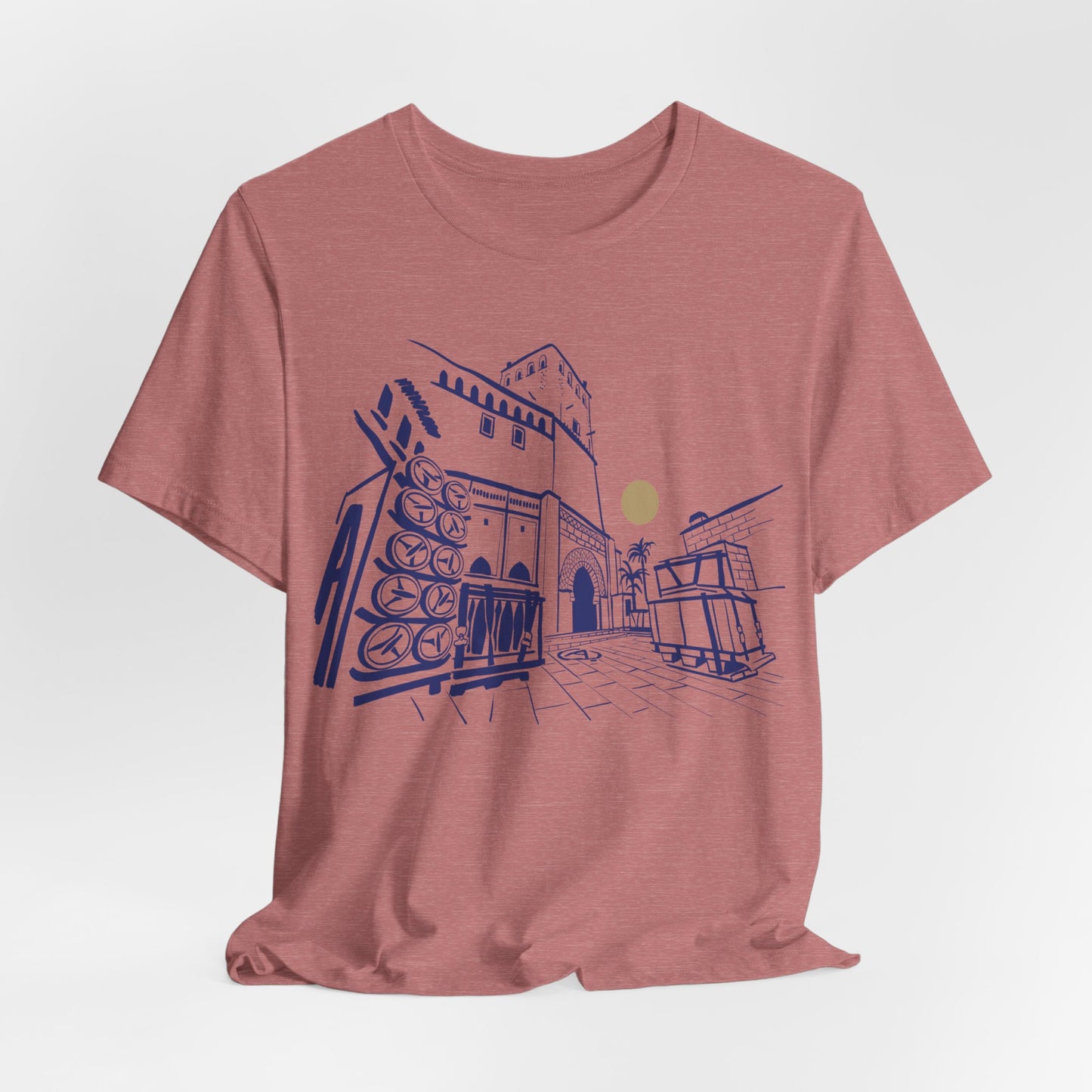Sketch Cityscape Tee — Minimalist Architectural Line Art T‑Shirt
