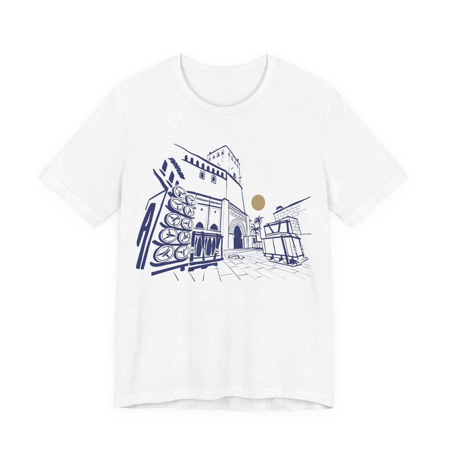 Sketch Cityscape Tee — Minimalist Architectural Line Art T‑Shirt