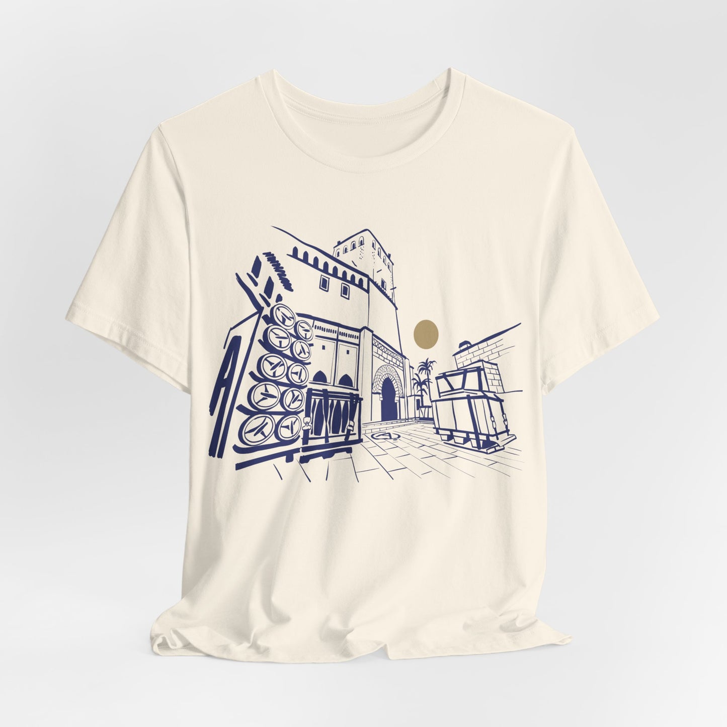 Sketch Cityscape Tee — Minimalist Architectural Line Art T‑Shirt