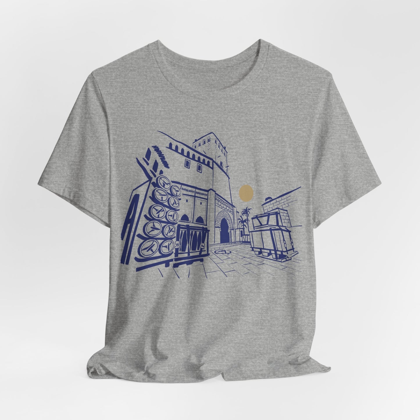 Sketch Cityscape Tee — Minimalist Architectural Line Art T‑Shirt