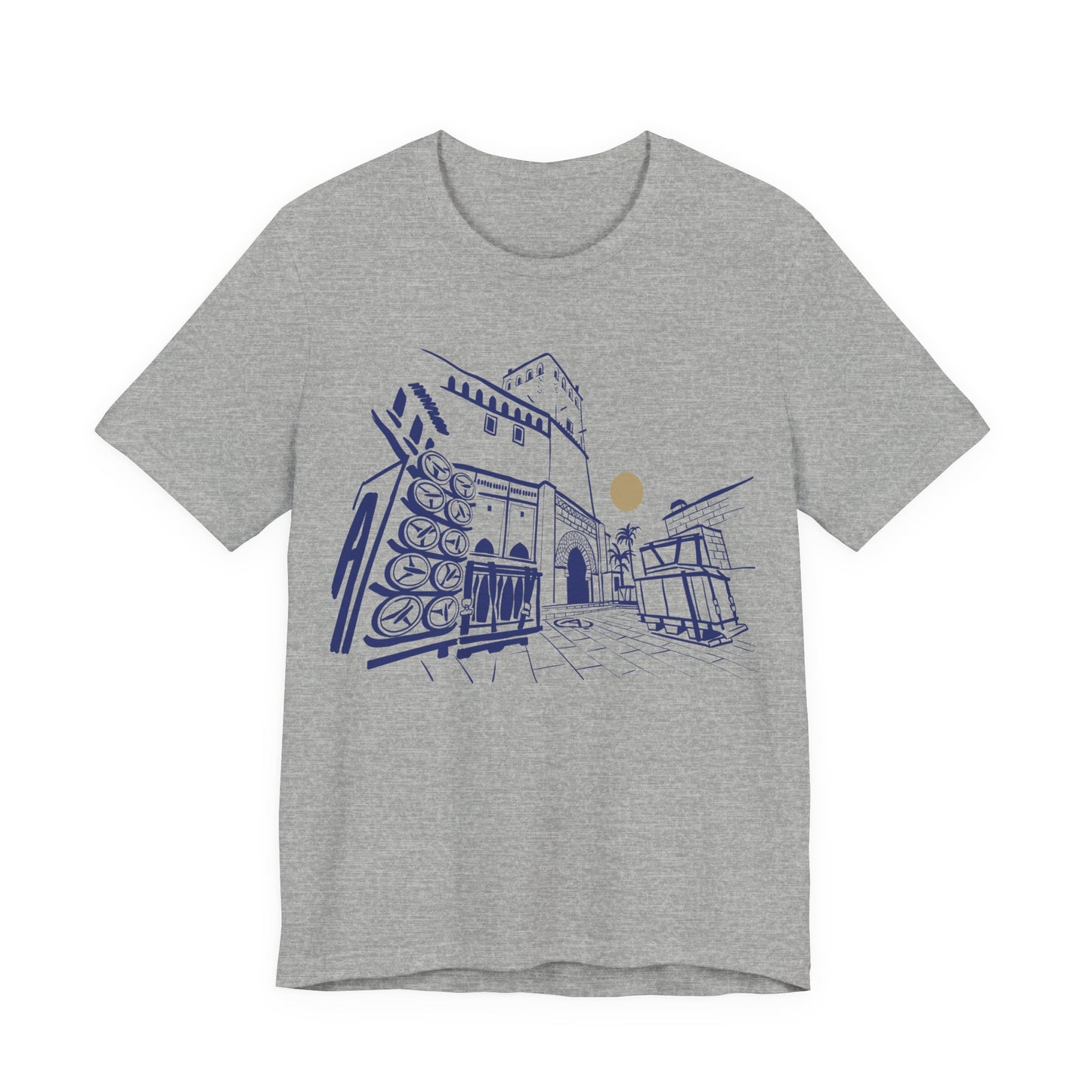 Sketch Cityscape Tee — Minimalist Architectural Line Art T‑Shirt