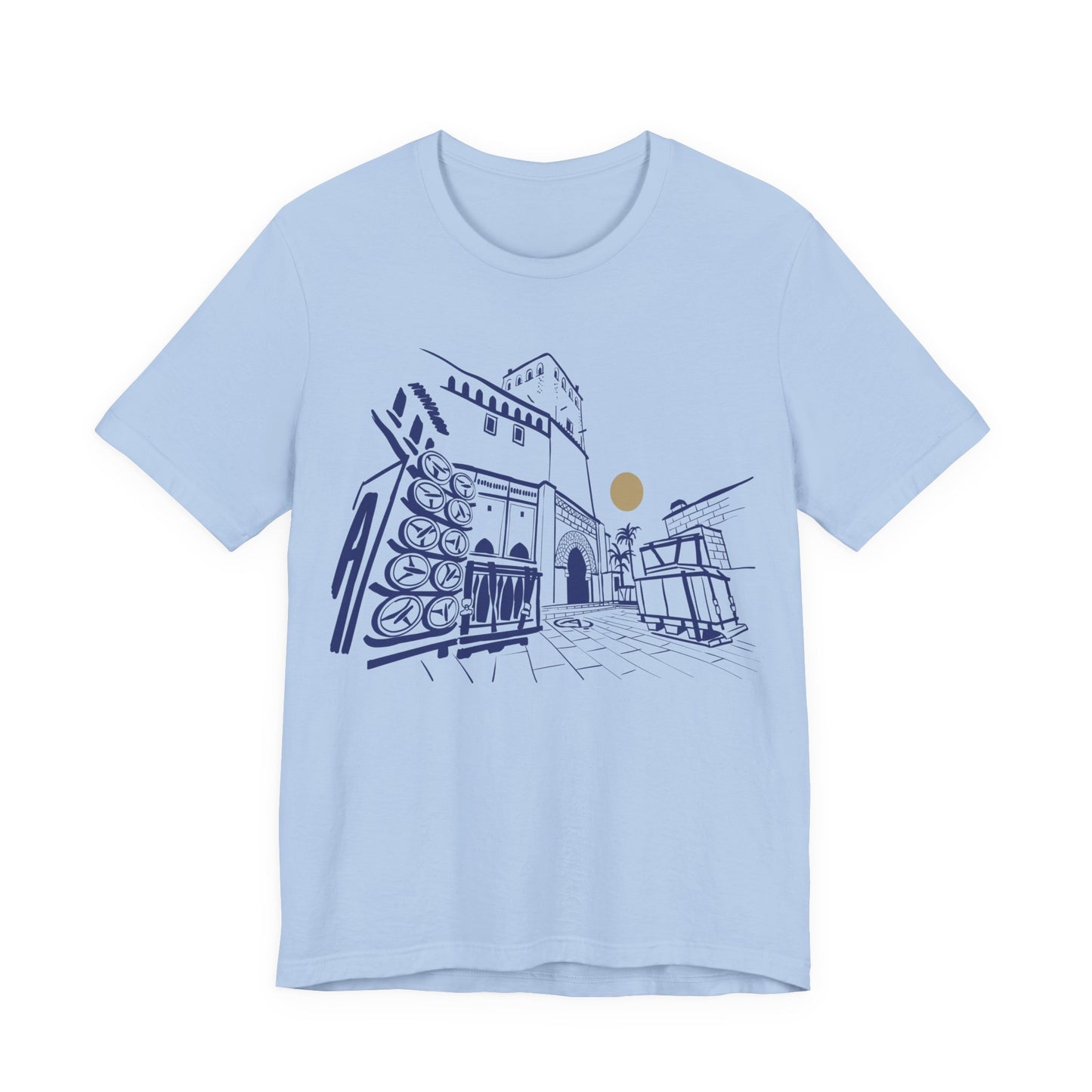 Sketch Cityscape Tee — Minimalist Architectural Line Art T‑Shirt