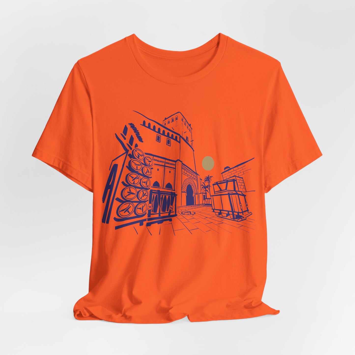 Sketch Cityscape Tee — Minimalist Architectural Line Art T‑Shirt